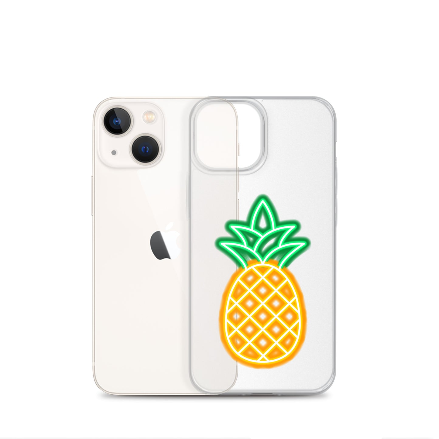 Clear Case for iPhone® Neon Pineapple