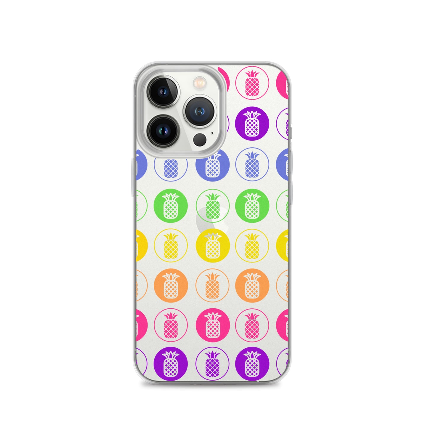 Clear Case for iPhone® Pineapple Rainbow