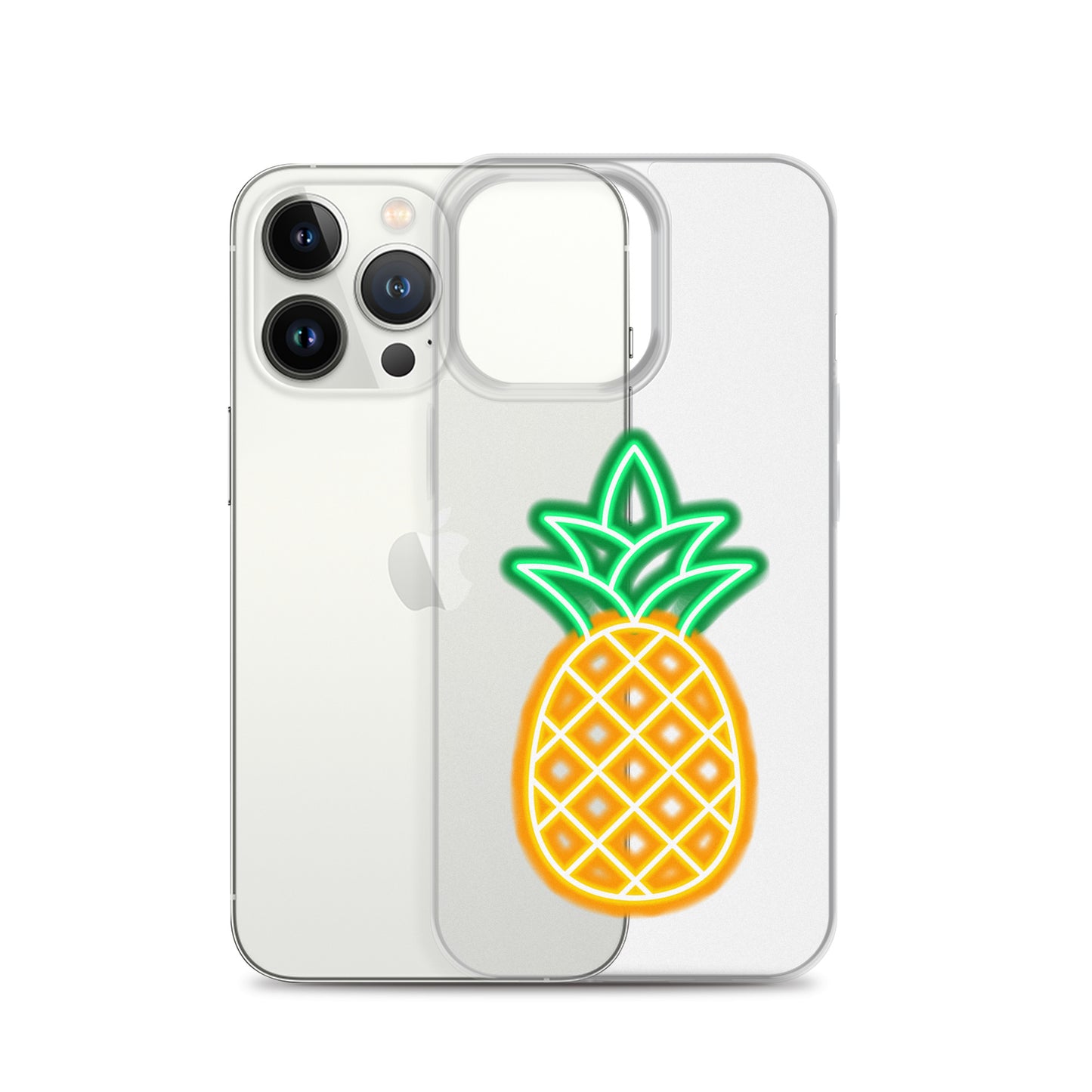 Clear Case for iPhone® Neon Pineapple