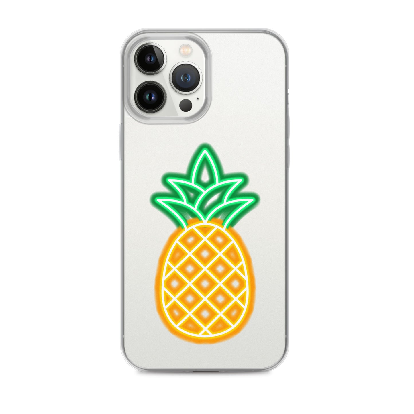 Clear Case for iPhone® Neon Pineapple