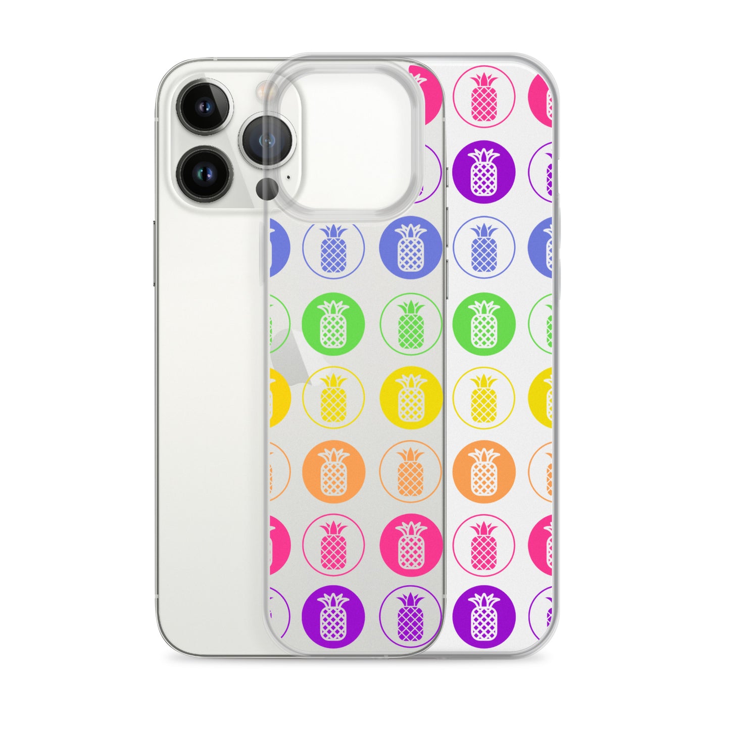 Clear Case for iPhone® Pineapple Rainbow