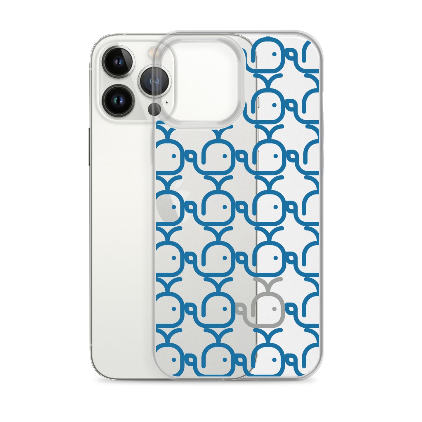 Clear Case for iPhone® Whales Blue/Grey