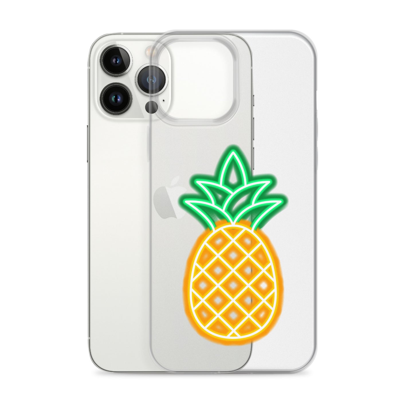 Clear Case for iPhone® Neon Pineapple