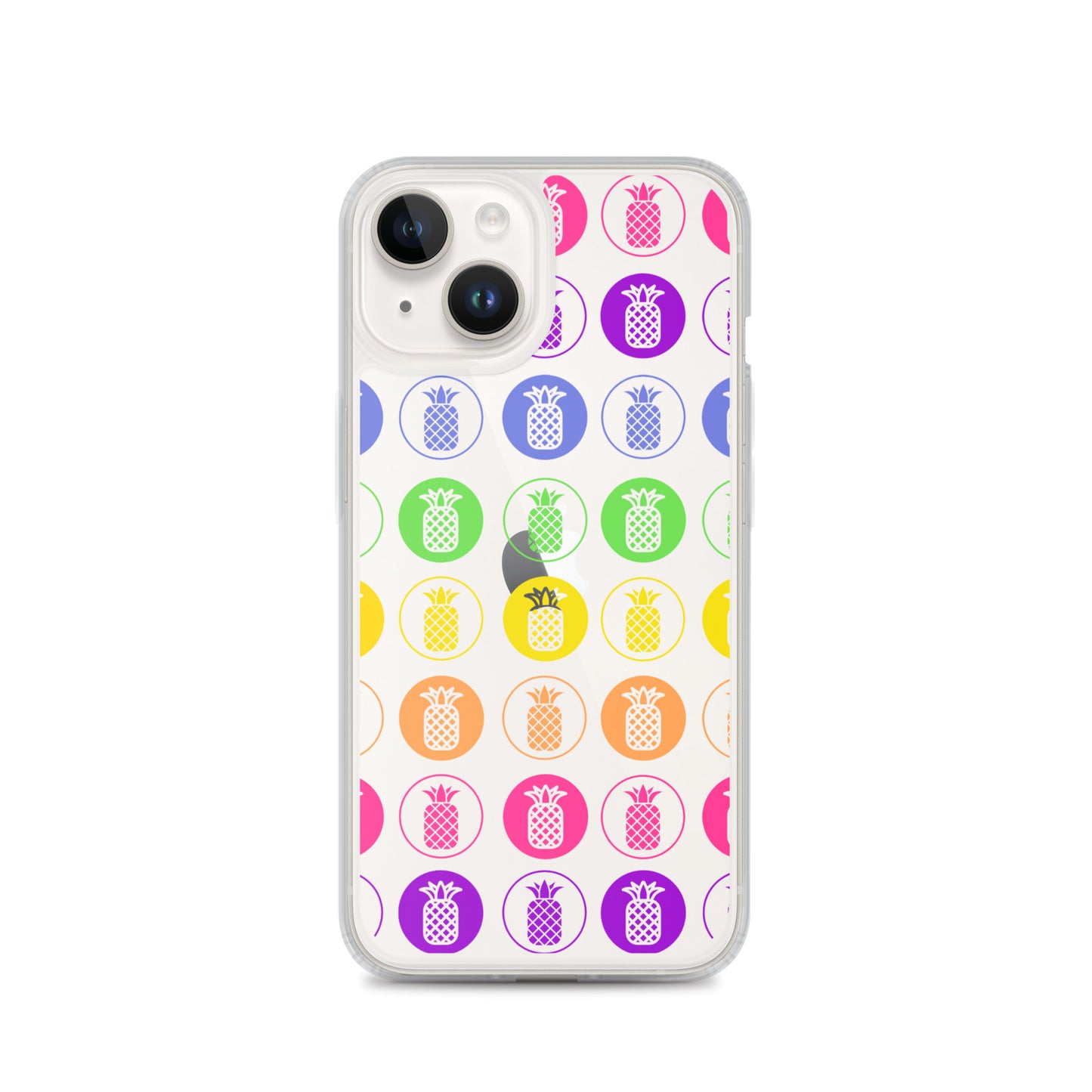 Clear Case for iPhone® Pineapple Rainbow