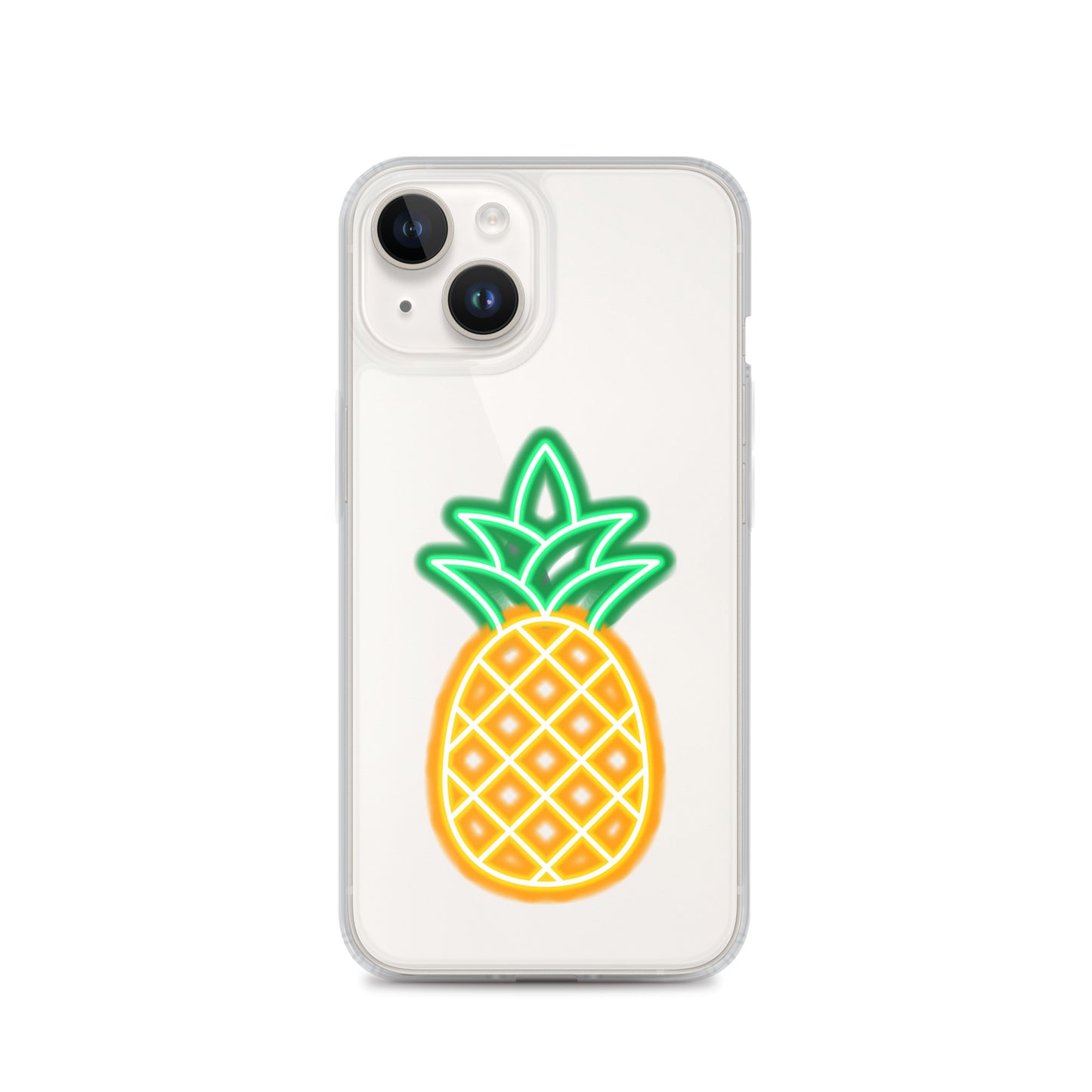 Clear Case for iPhone® Neon Pineapple