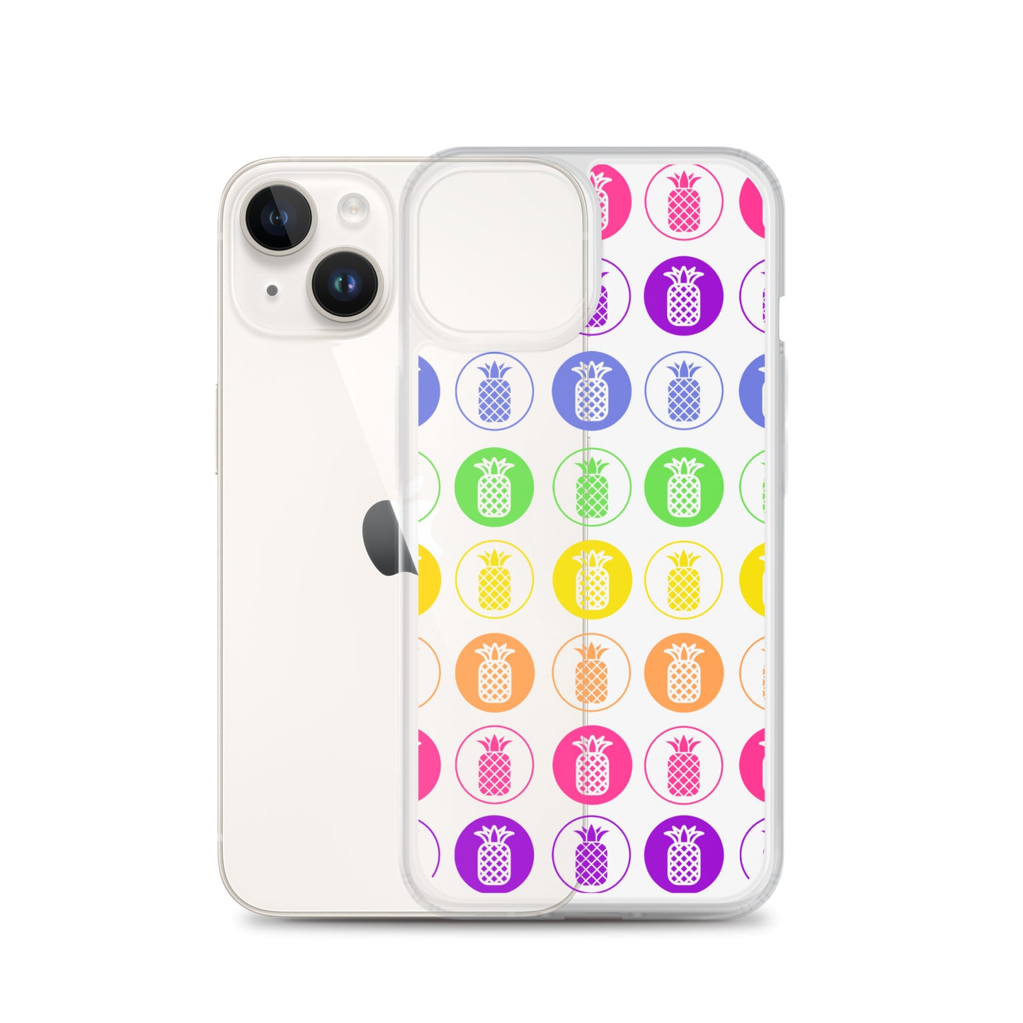 Clear Case for iPhone® Pineapple Rainbow