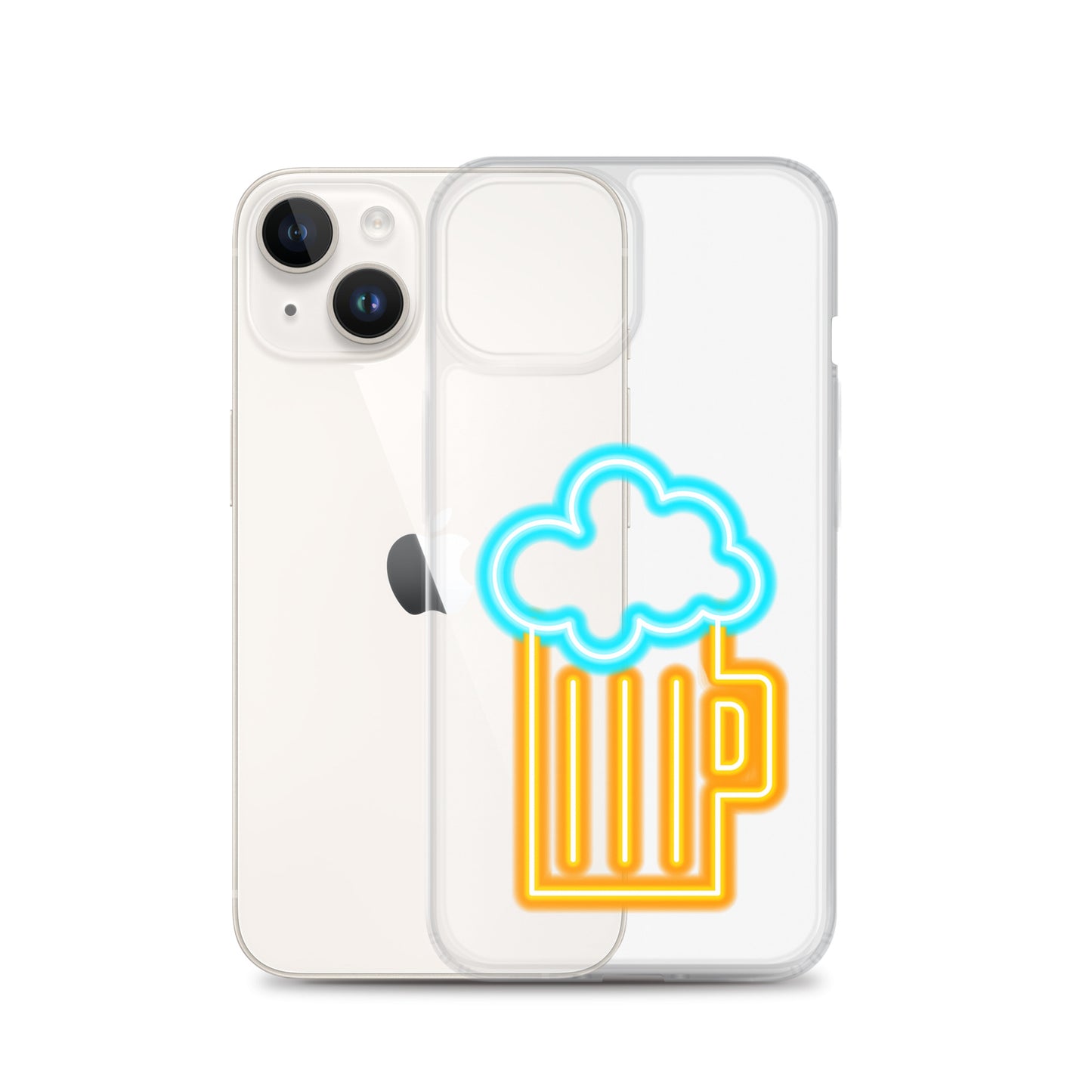 Clear Case for iPhone® Neon Beer