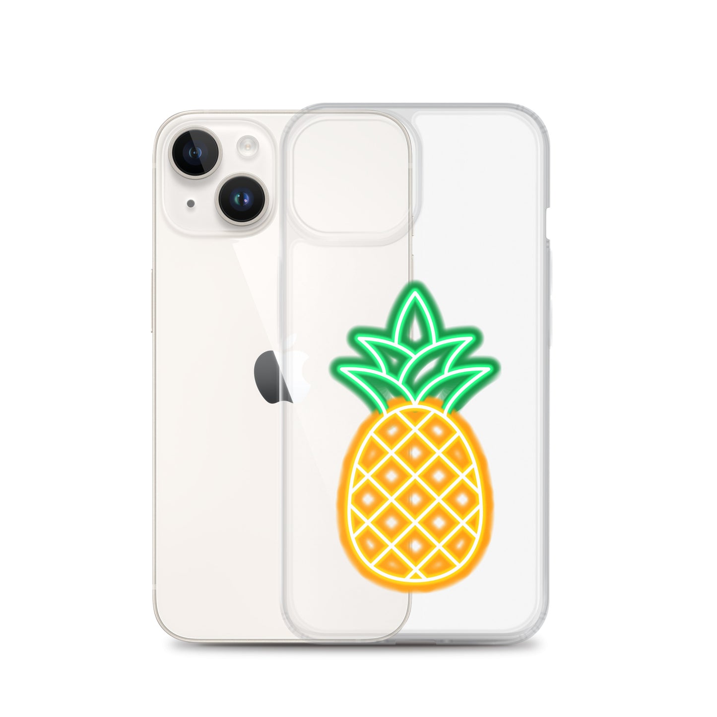 Clear Case for iPhone® Neon Pineapple