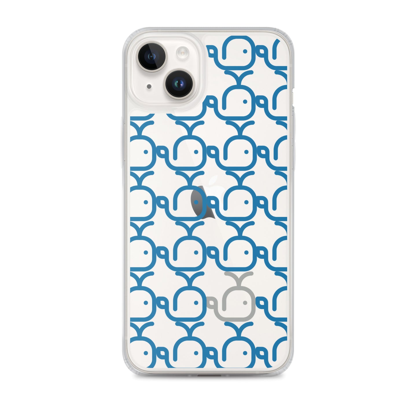 Clear Case for iPhone® Whales Blue/Grey