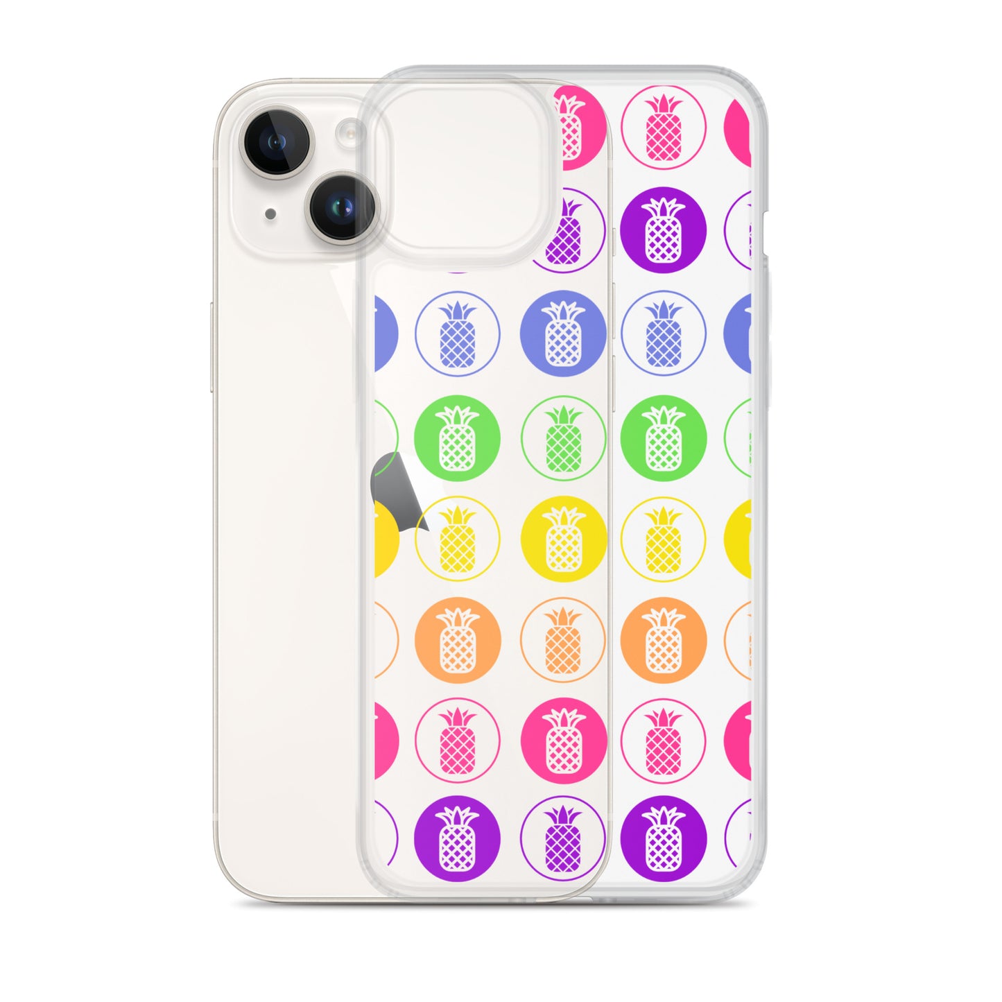 Clear Case for iPhone® Pineapple Rainbow