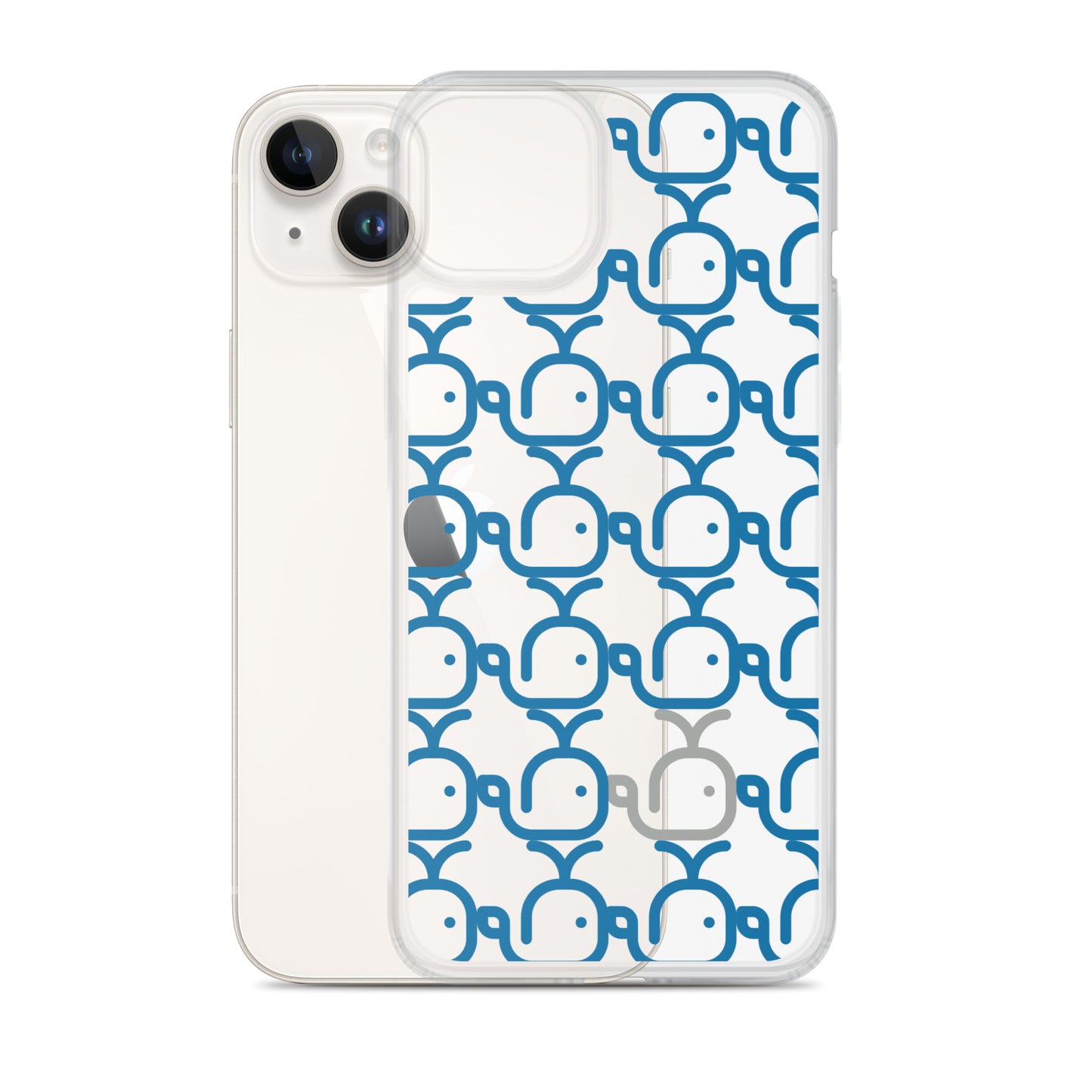 Clear Case for iPhone® Whales Blue/Grey