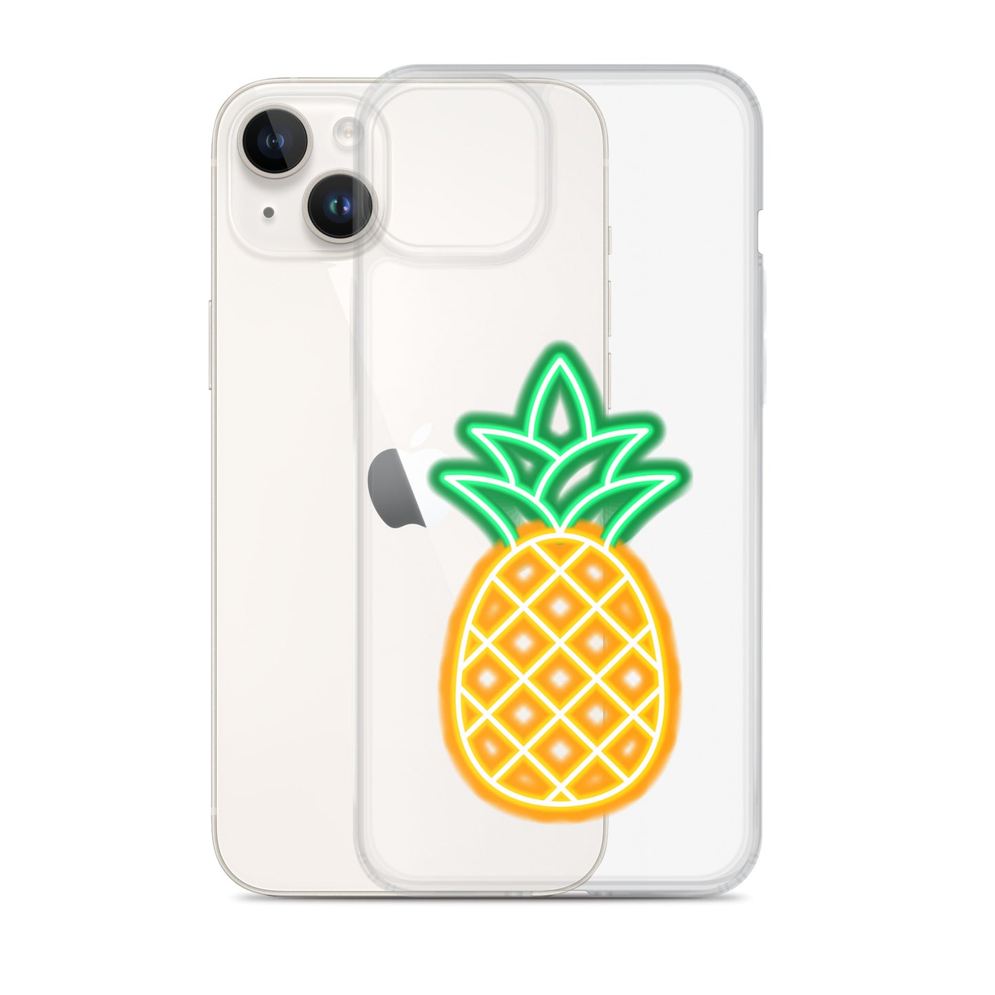 Clear Case for iPhone® Neon Pineapple