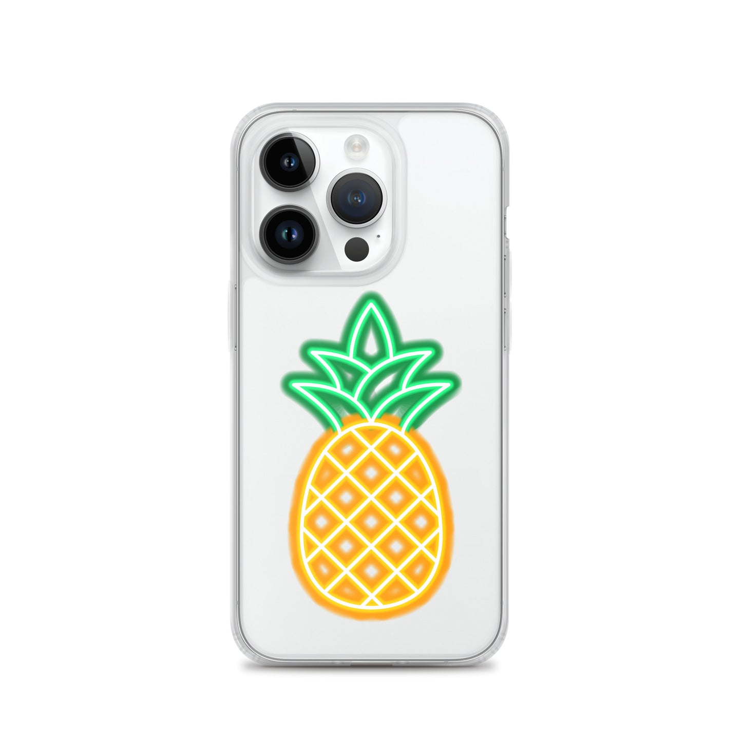 Clear Case for iPhone® Neon Pineapple