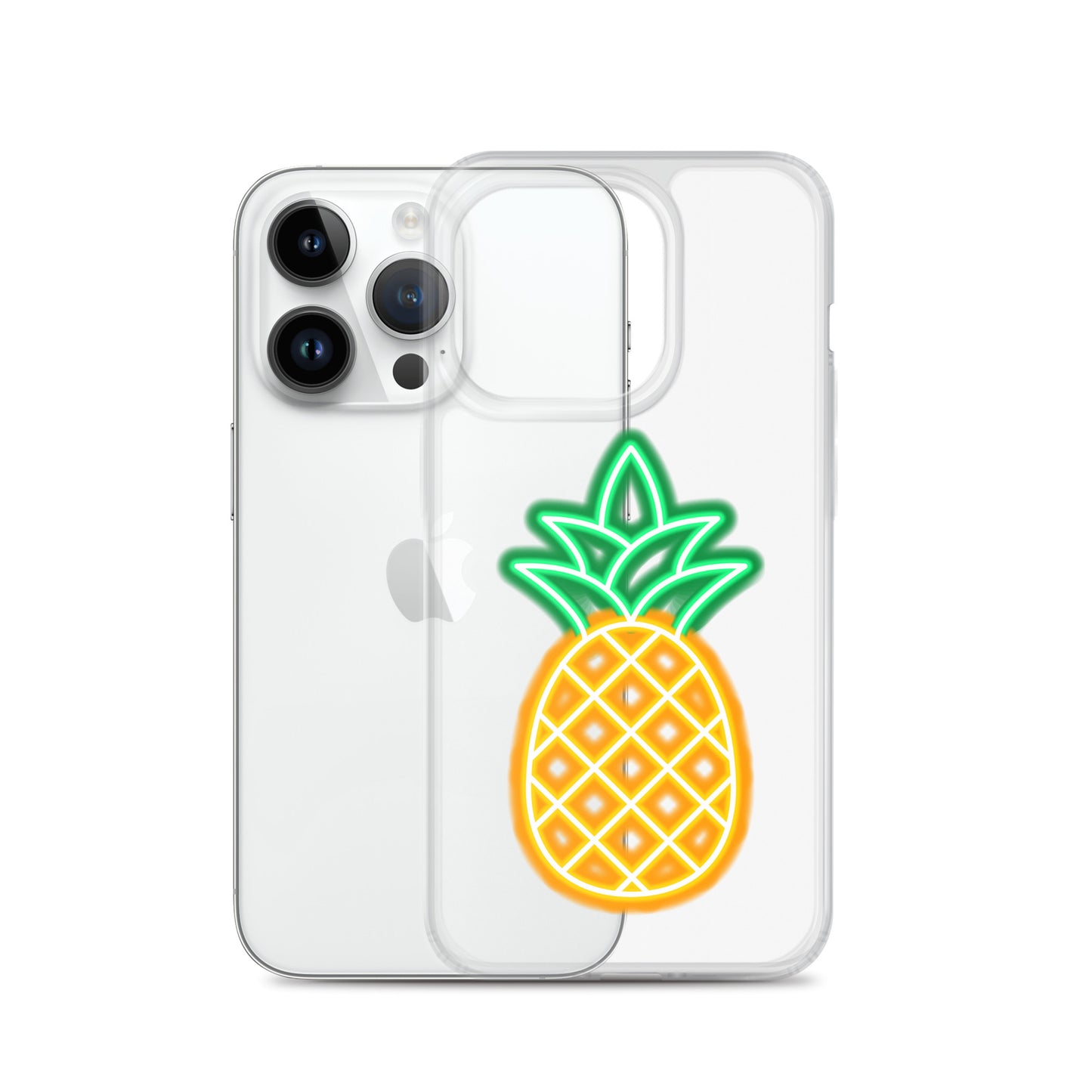 Clear Case for iPhone® Neon Pineapple