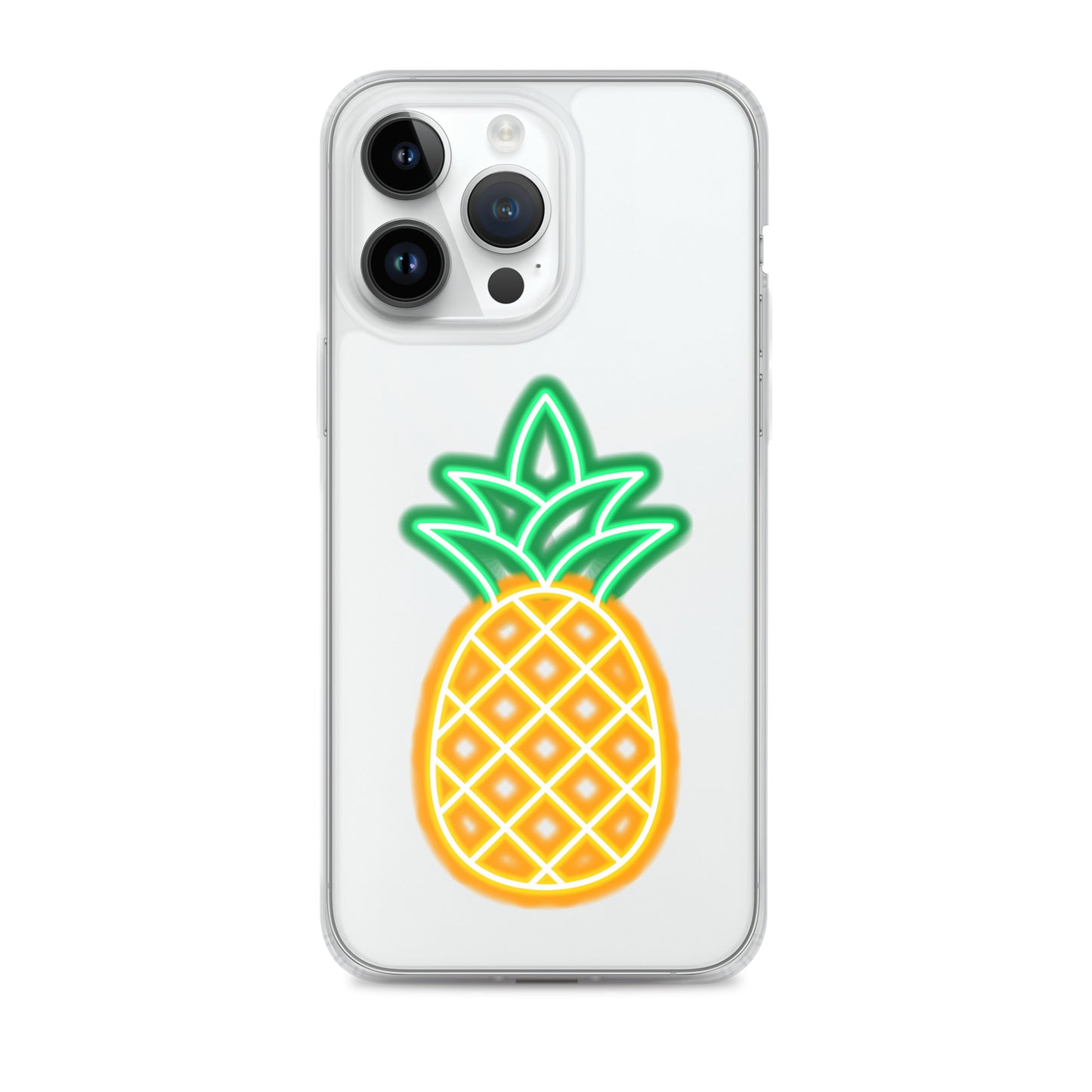 Clear Case for iPhone® Neon Pineapple