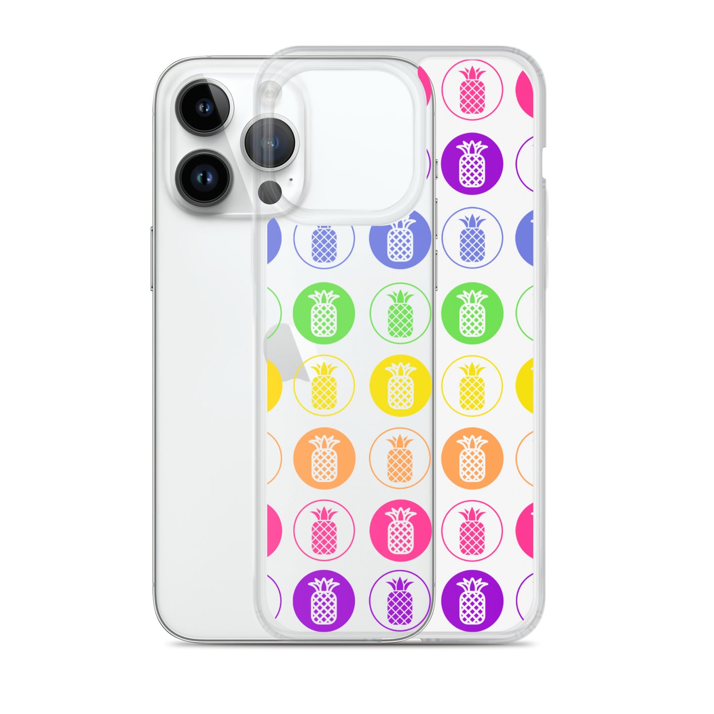 Clear Case for iPhone® Pineapple Rainbow