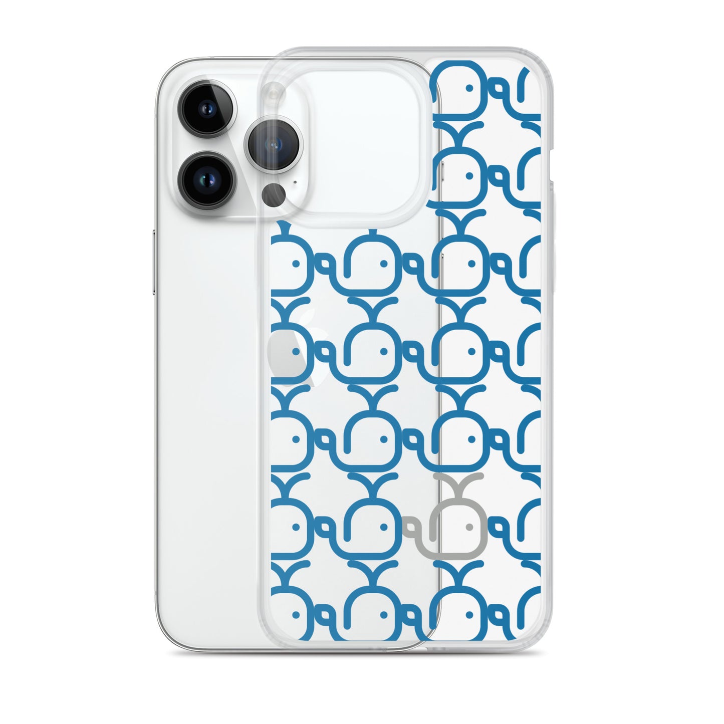 Clear Case for iPhone® Whales Blue/Grey