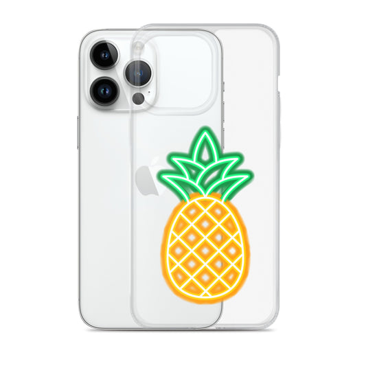 Clear Case for iPhone® Neon Pineapple