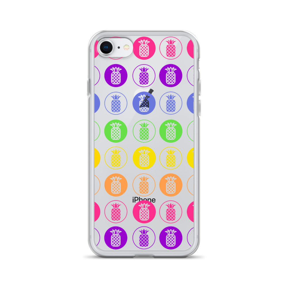 Clear Case for iPhone® Pineapple Rainbow