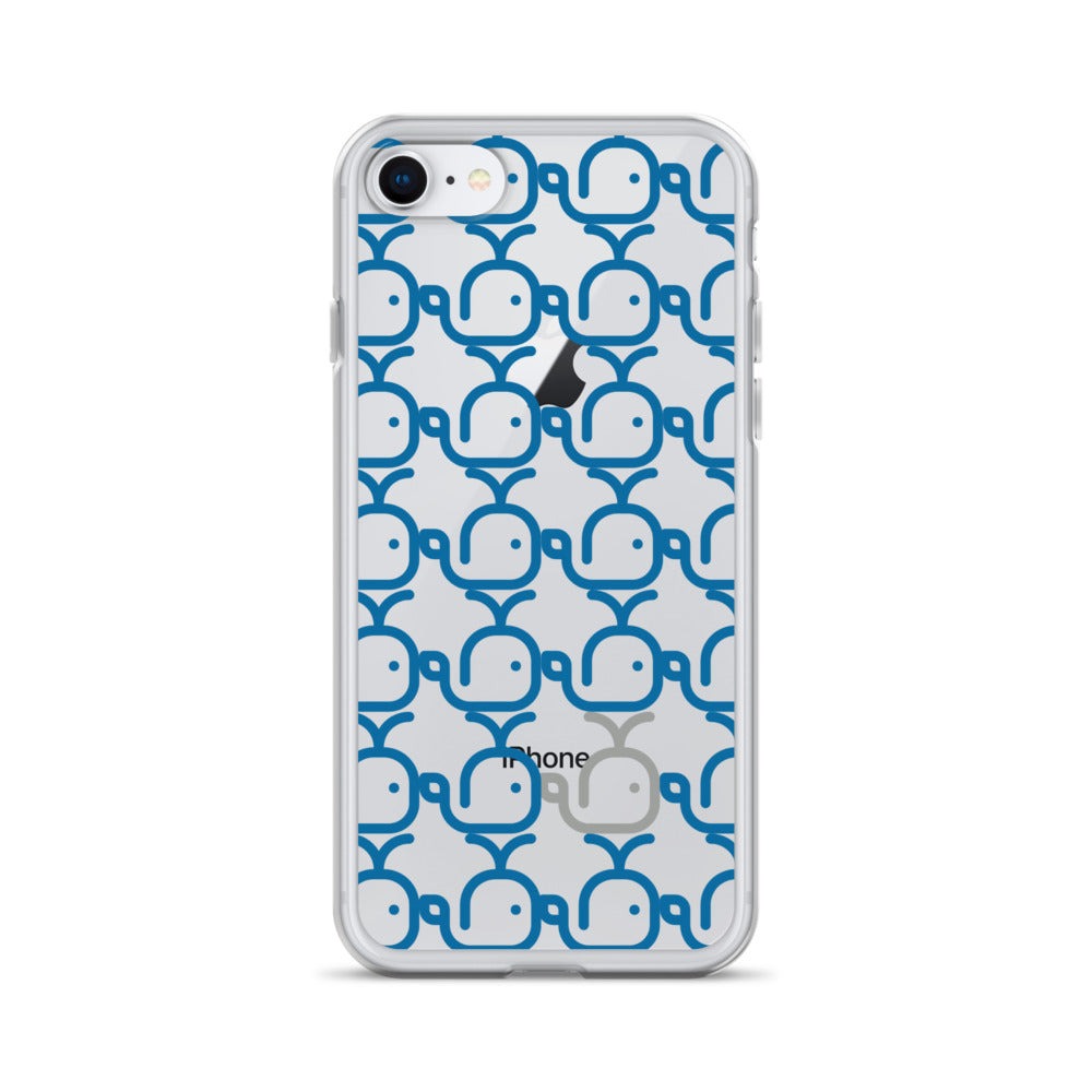 Clear Case for iPhone® Whales Blue/Grey