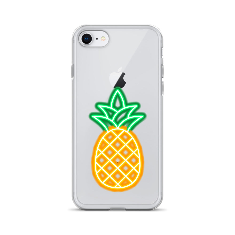 Clear Case for iPhone® Neon Pineapple