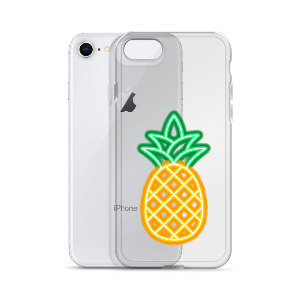 Clear Case for iPhone® Neon Pineapple