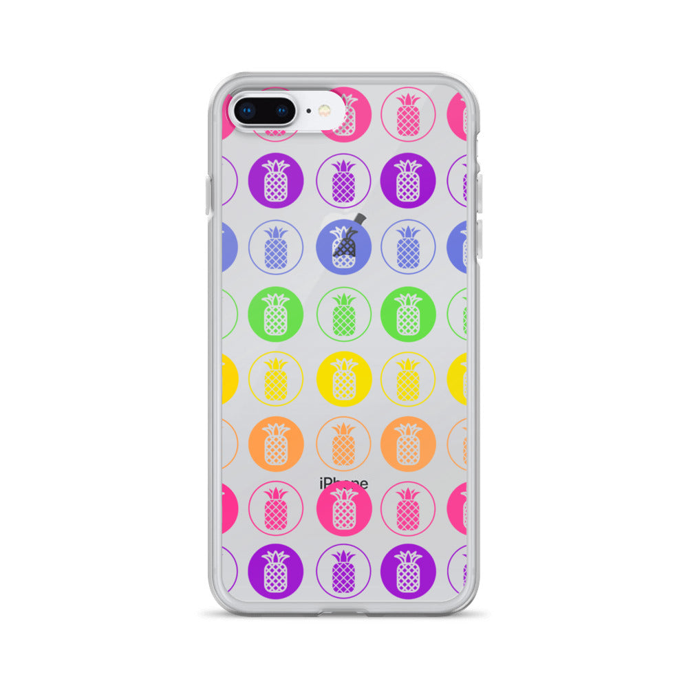 Clear Case for iPhone® Pineapple Rainbow