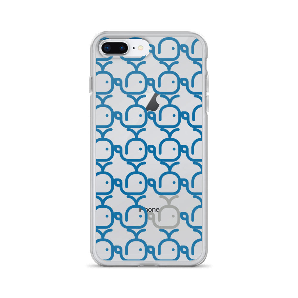 Clear Case for iPhone® Whales Blue/Grey