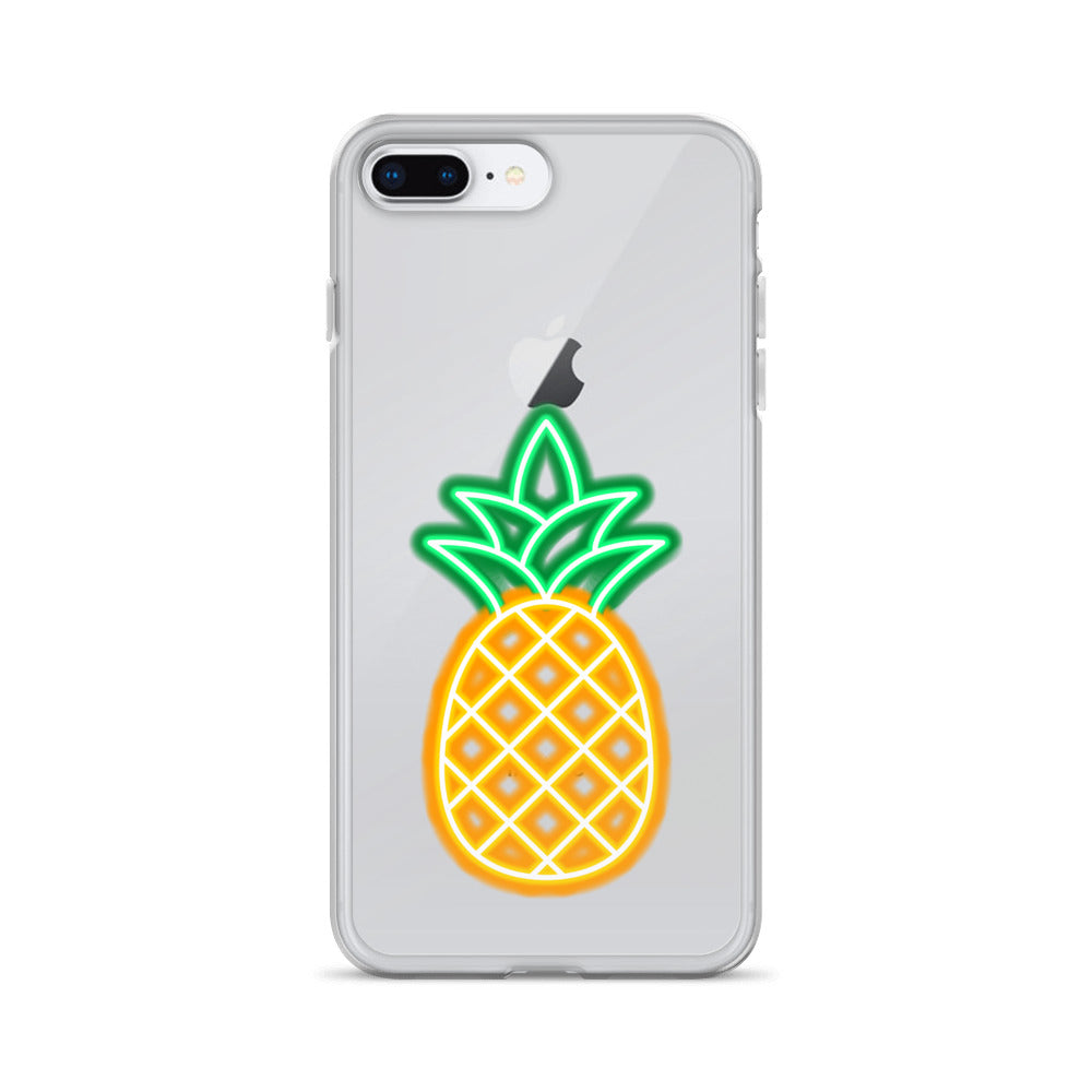 Clear Case for iPhone® Neon Pineapple