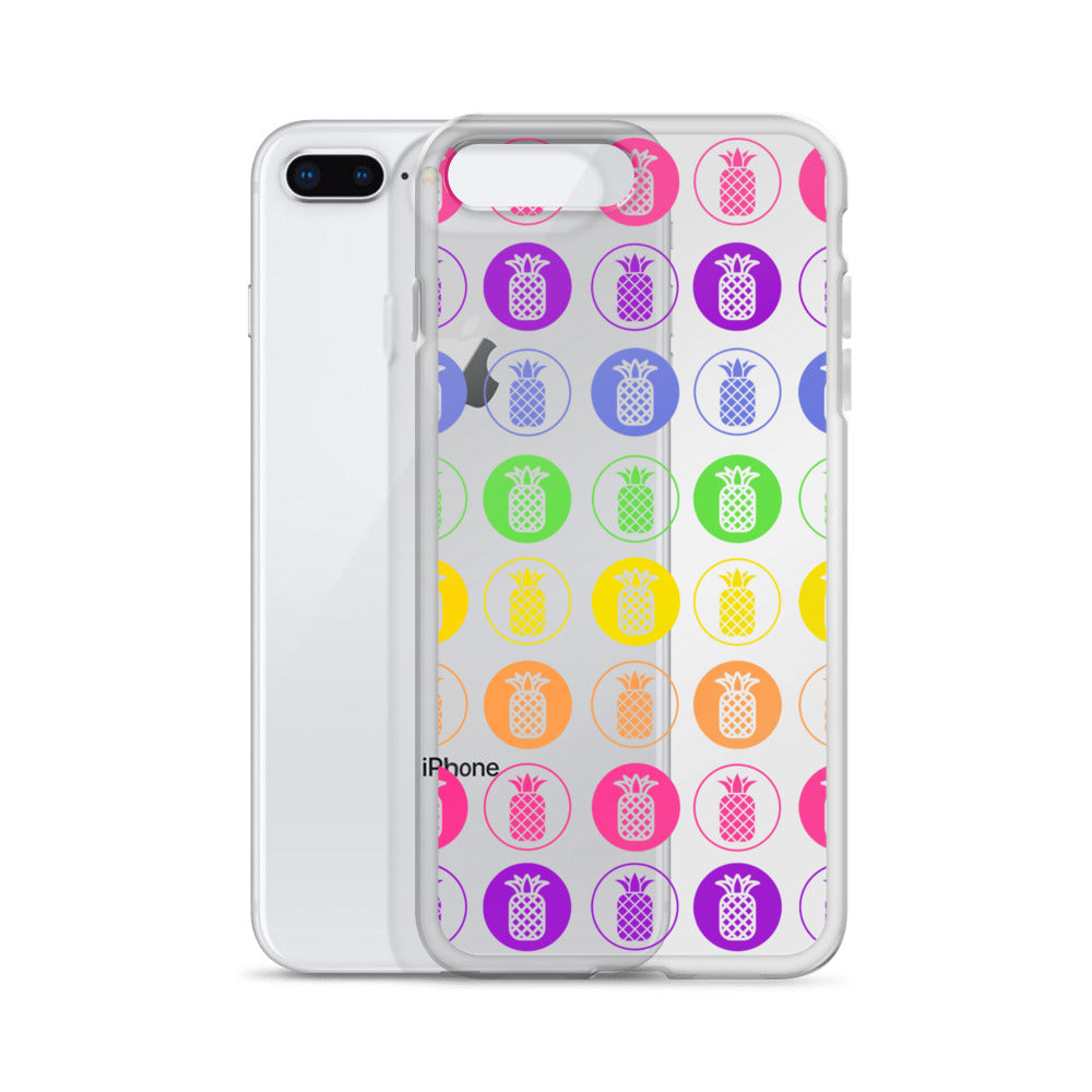 Clear Case for iPhone® Pineapple Rainbow