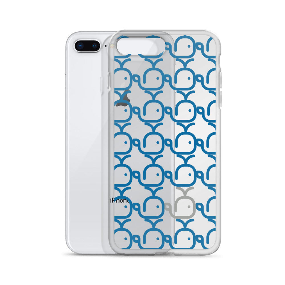 Clear Case for iPhone® Whales Blue/Grey