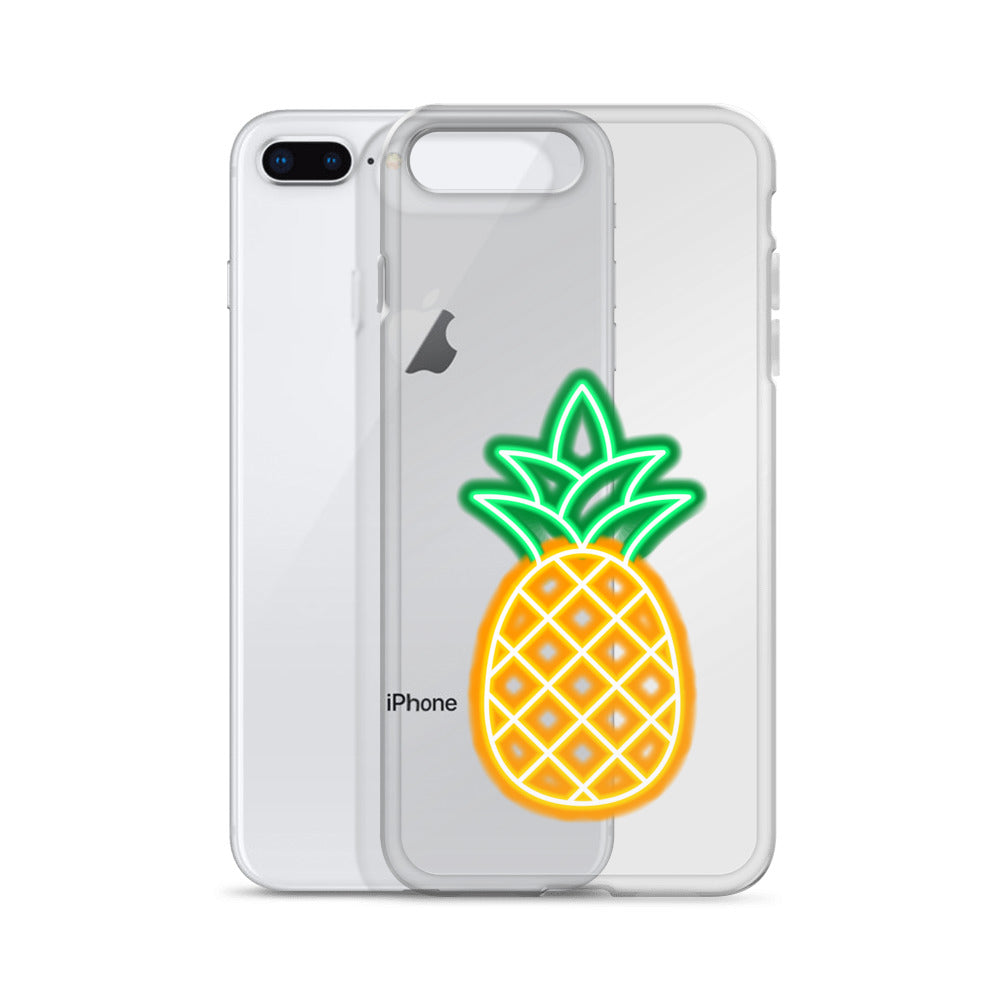 Clear Case for iPhone® Neon Pineapple