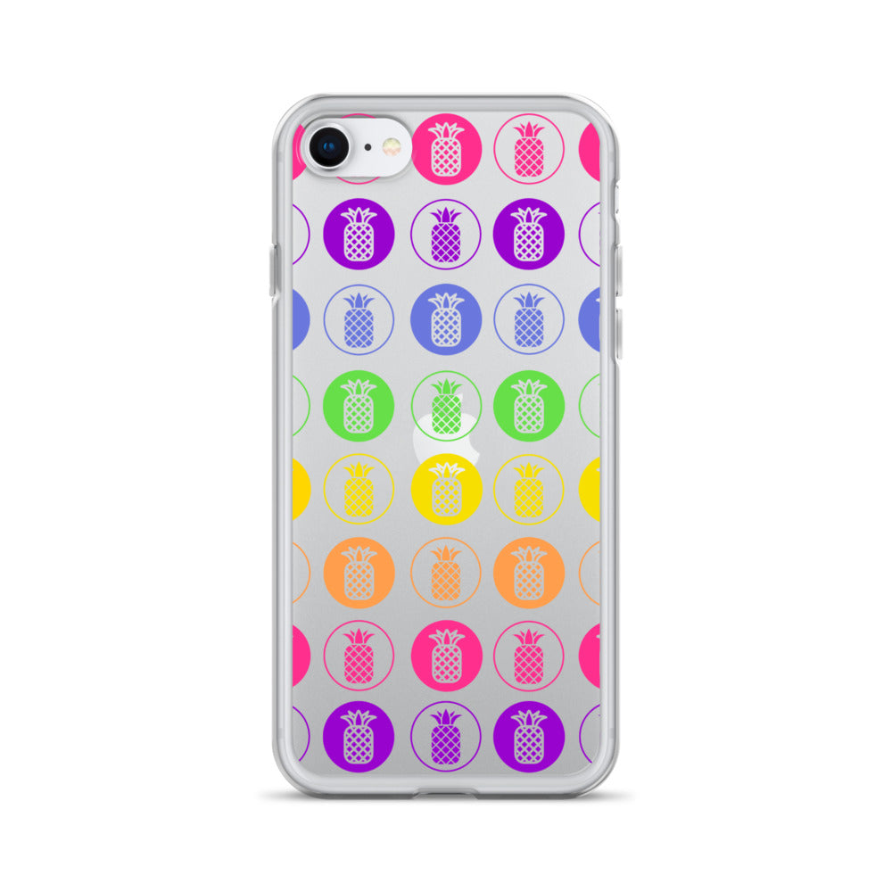 Clear Case for iPhone® Pineapple Rainbow