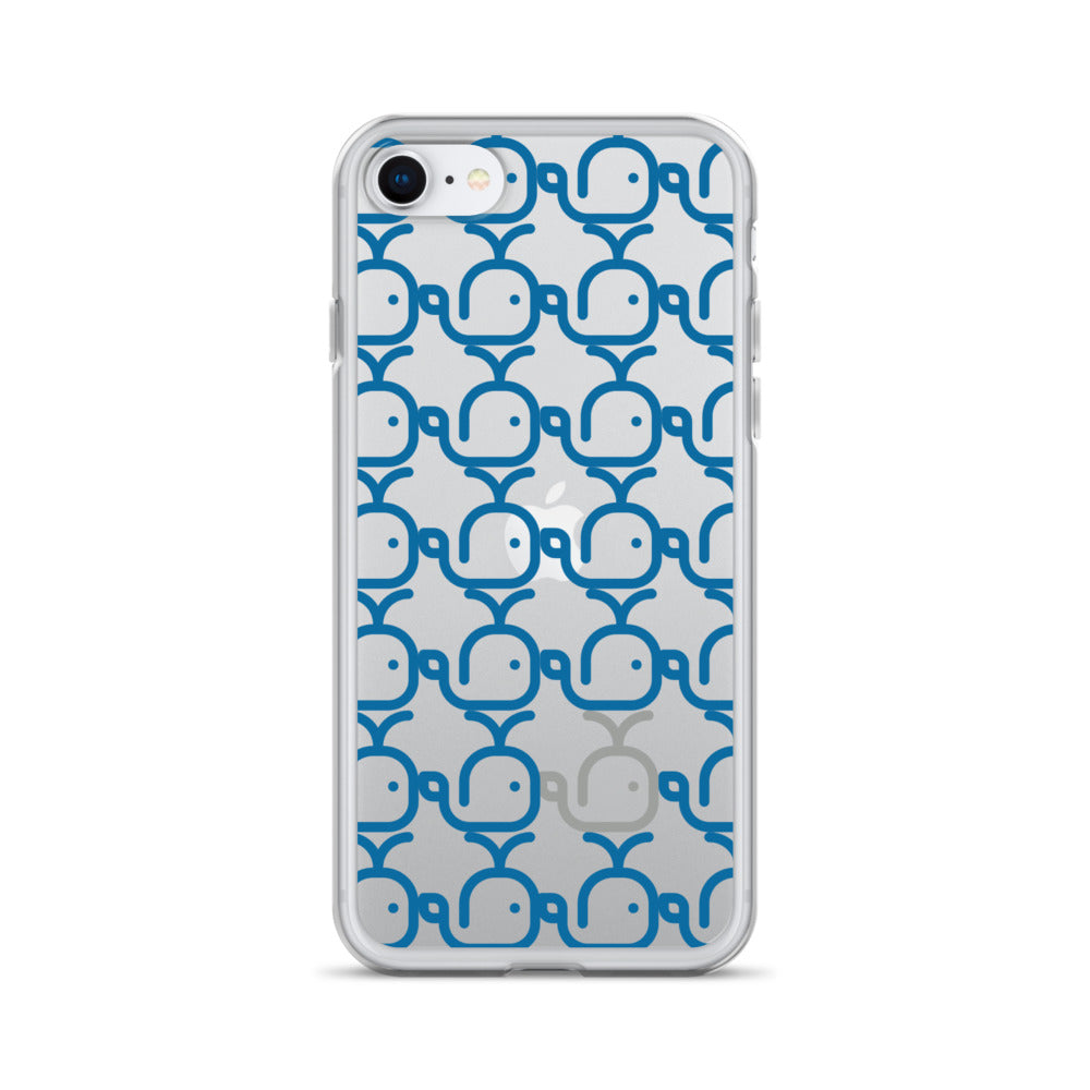 Clear Case for iPhone® Whales Blue/Grey