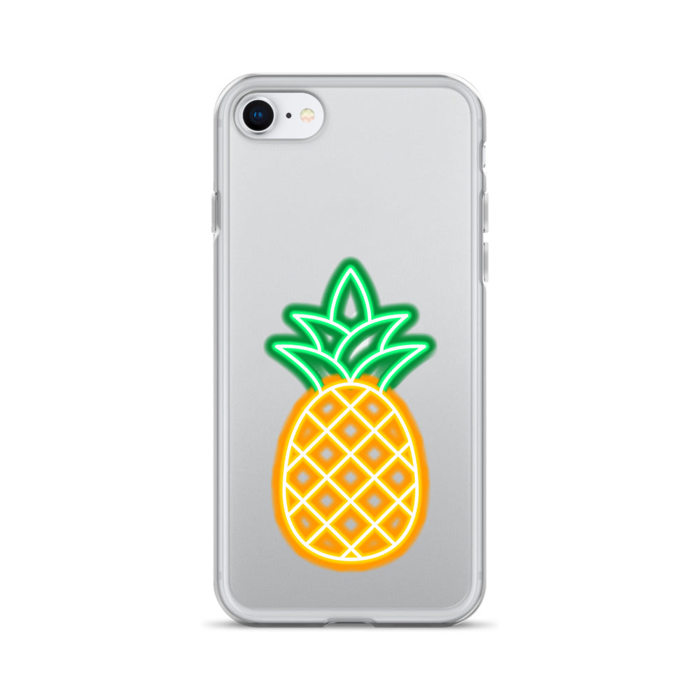 Clear Case for iPhone® Neon Pineapple