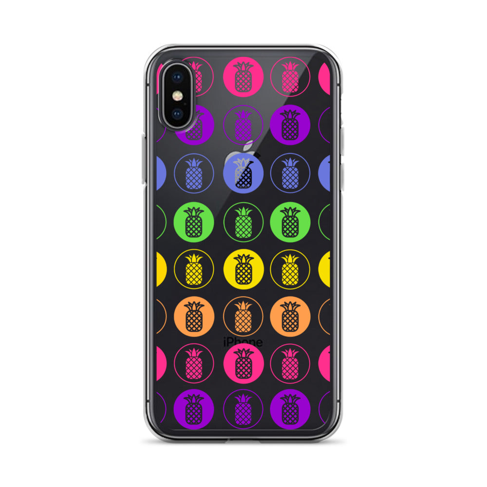 Clear Case for iPhone® Pineapple Rainbow