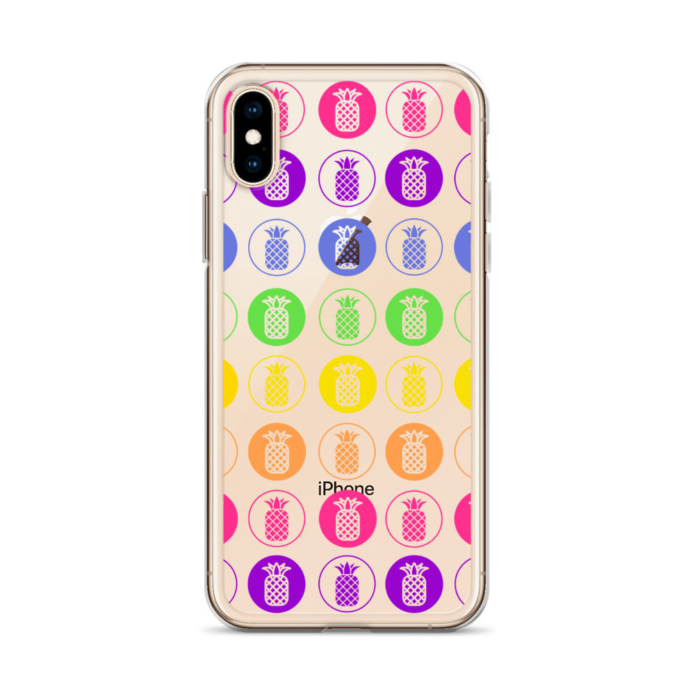 Clear Case for iPhone® Pineapple Rainbow