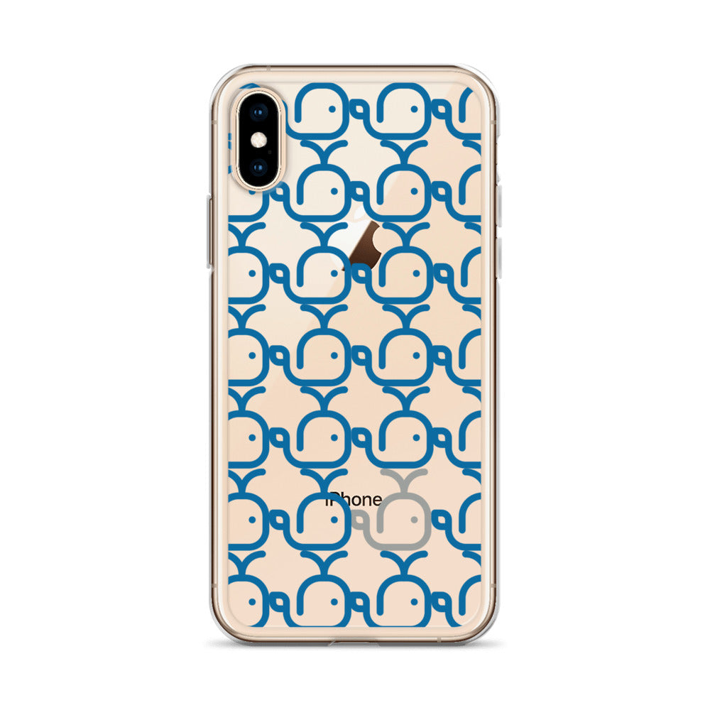 Clear Case for iPhone® Whales Blue/Grey