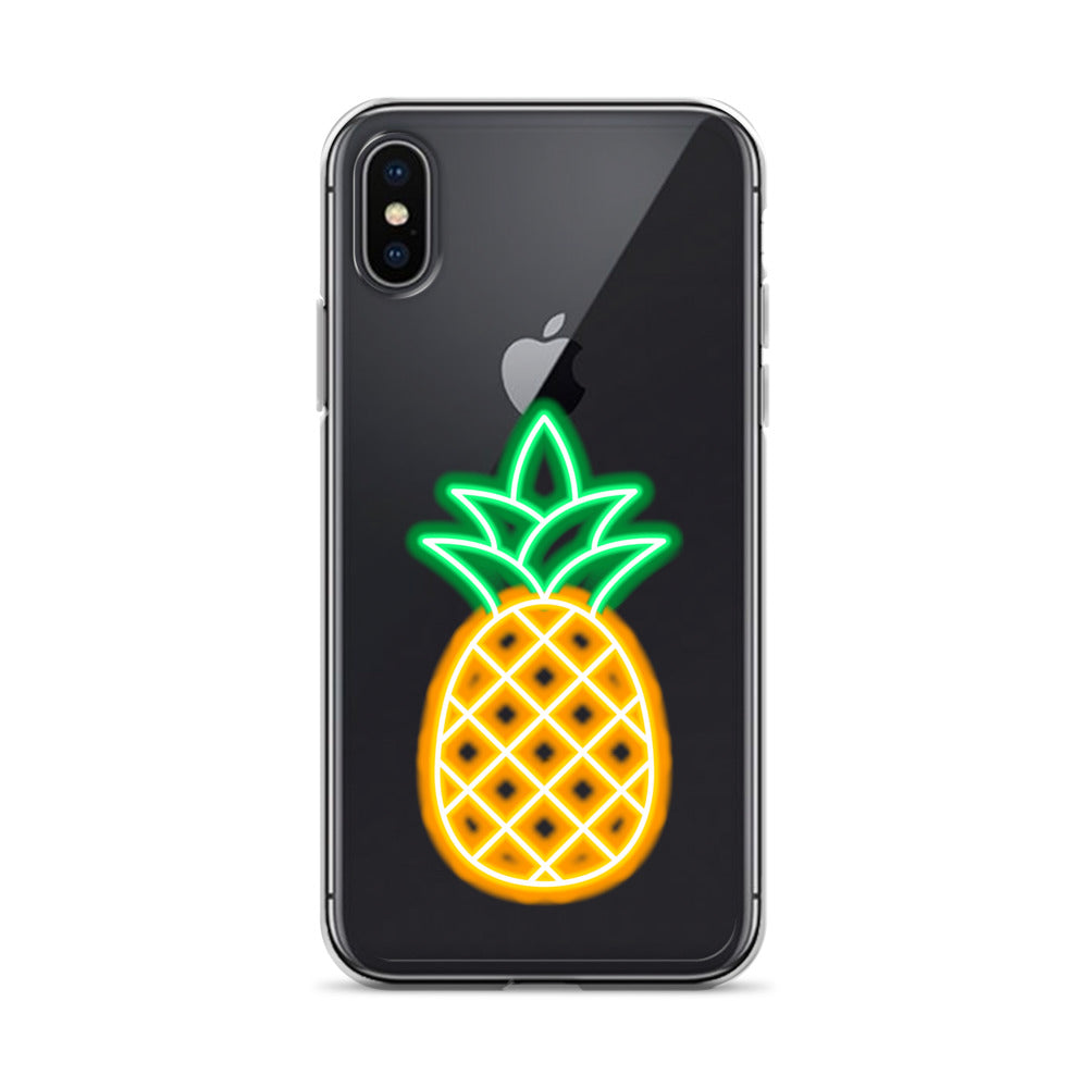 Clear Case for iPhone® Neon Pineapple