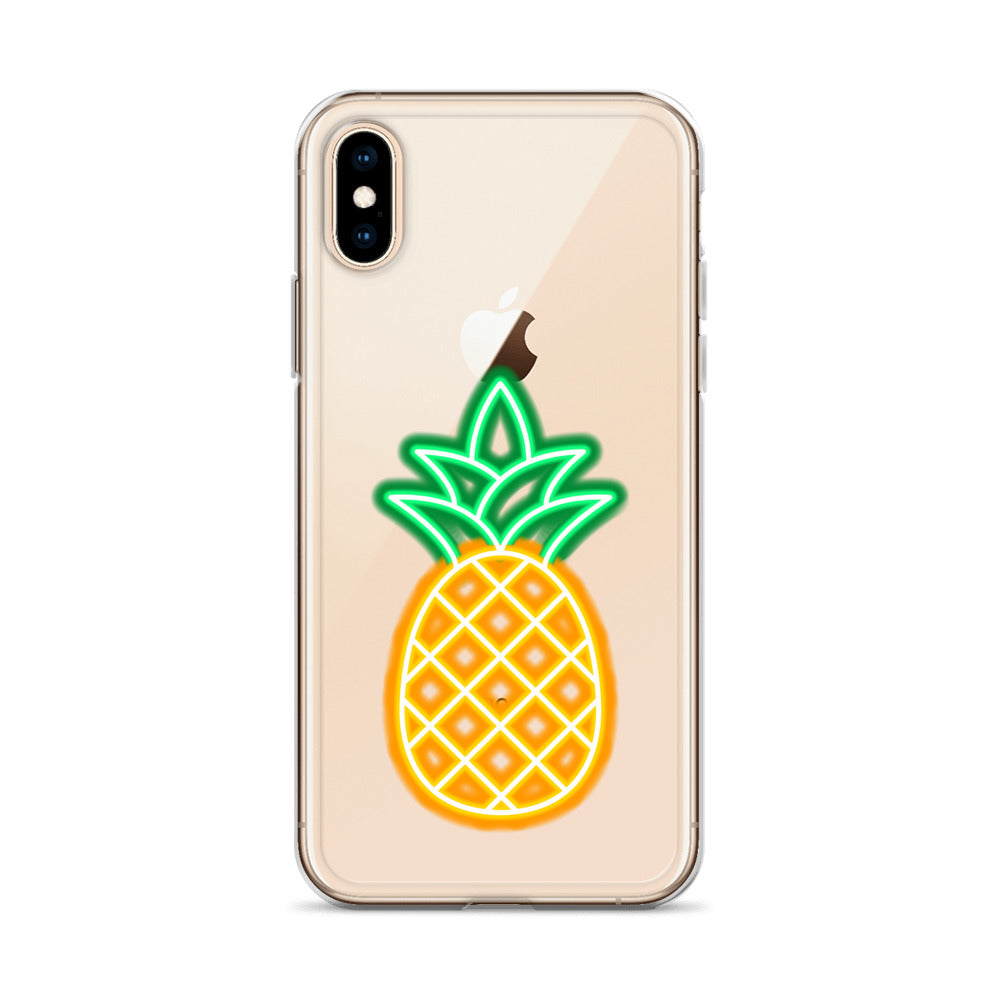 Clear Case for iPhone® Neon Pineapple