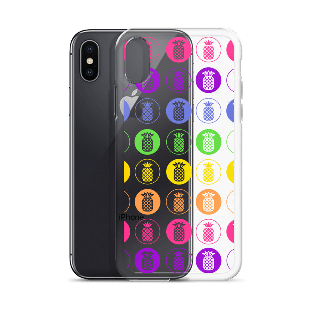 Clear Case for iPhone® Pineapple Rainbow