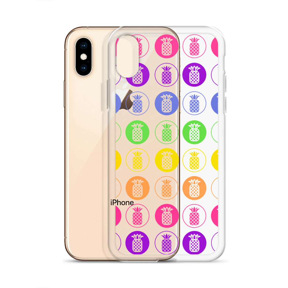 Clear Case for iPhone® Pineapple Rainbow