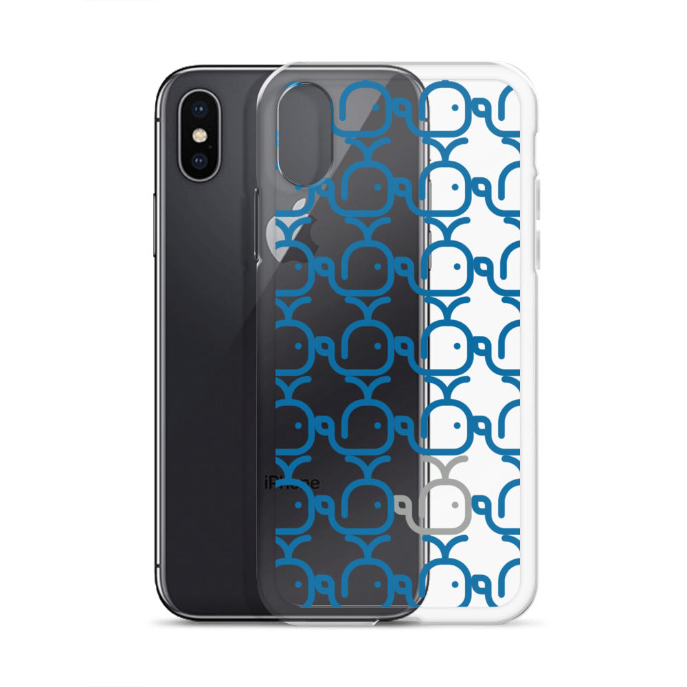 Clear Case for iPhone® Whales Blue/Grey