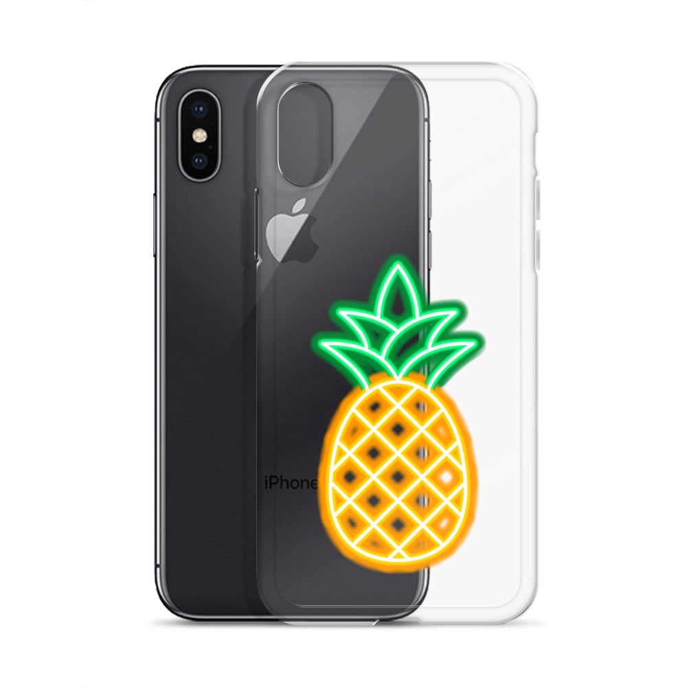 Clear Case for iPhone® Neon Pineapple