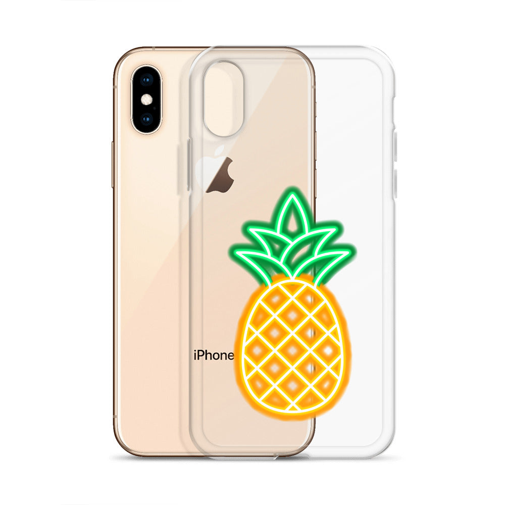 Clear Case for iPhone® Neon Pineapple