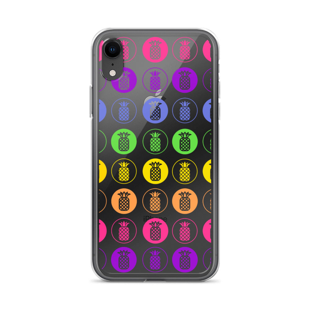 Clear Case for iPhone® Pineapple Rainbow