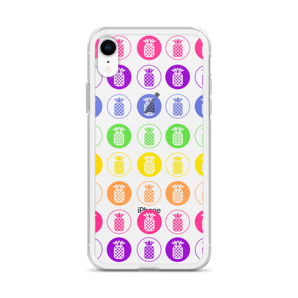 Clear Case for iPhone® Pineapple Rainbow