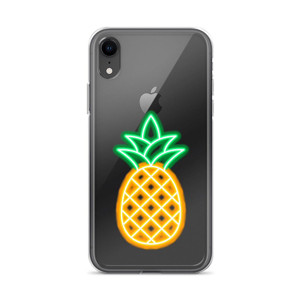 Clear Case for iPhone® Neon Pineapple