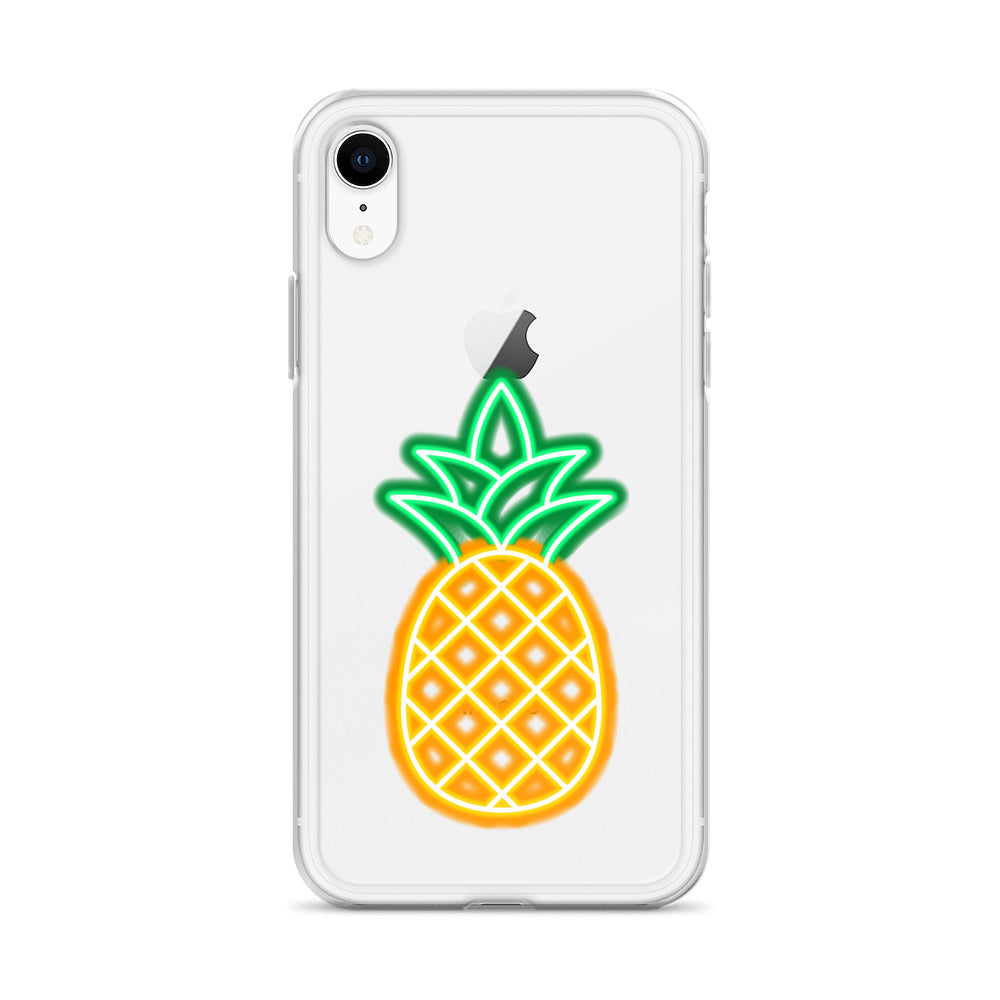 Clear Case for iPhone® Neon Pineapple