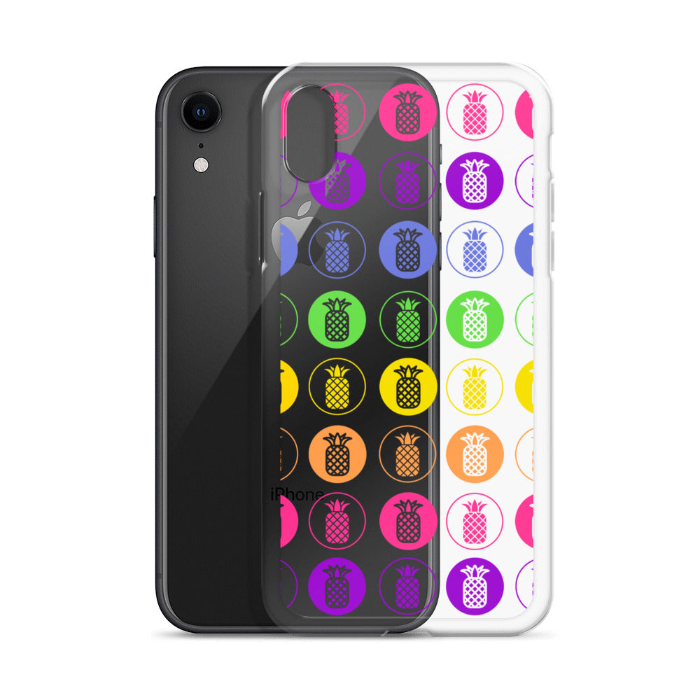 Clear Case for iPhone® Pineapple Rainbow